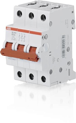 ABB SD203 Рубильник 3P 40A рычаг крас.