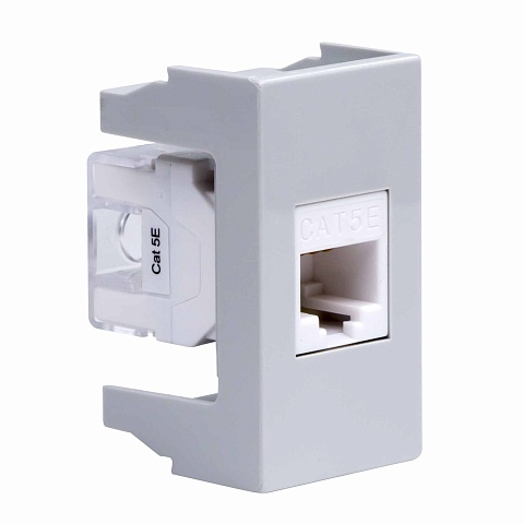 DKC Розетка RJ-45 кат.5E,Viva,1 мод.,сер