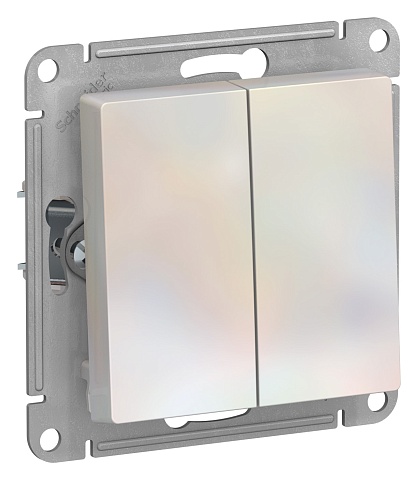 Systeme Electric AtlasDesign Жемчуг Выключатель 2-клавишный сх.5, 10АХ, механизм