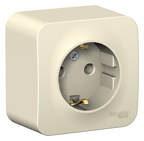Systeme Electric Blanca наруж Молочная Розетка с/з без шторок, 16А, 250В