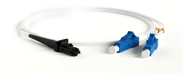 Hyperline FC-D2-9A1-LC/UR-MTRJM/UR-H-2M-LSZH-WH Патч-корд волоконно-оптический (шнур) SM 9/125 (G.657), LC-MTRJ(папа), 2.0 мм, duplex, LSZH, 2м