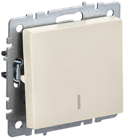 IEK BRITE BASE Бежевый Выключ. 1-кл. прох. с инд. 10А ВС10-1-7-БрКр