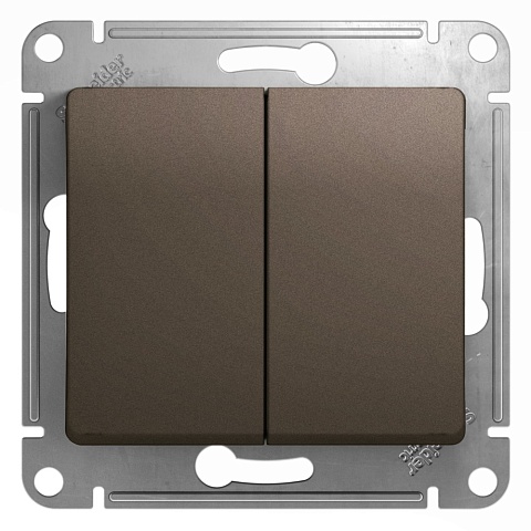Systeme Electric Glossa Шоколад Переключатель 2-клавишный, сх.6, 10АХ