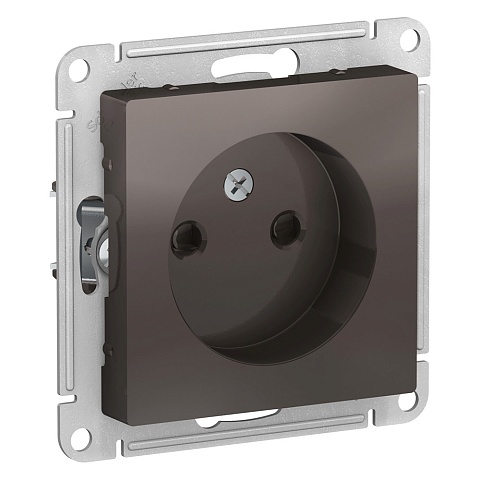 Systeme Electric AtlasDesign Мокко Розетка б/з со шторками, 16А, механизм
