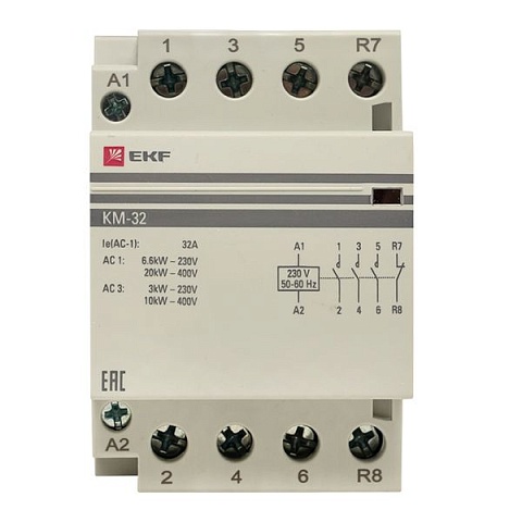 EKF PROxima Контактор модульный КМ 32А 3NО+NC (3 мод.)