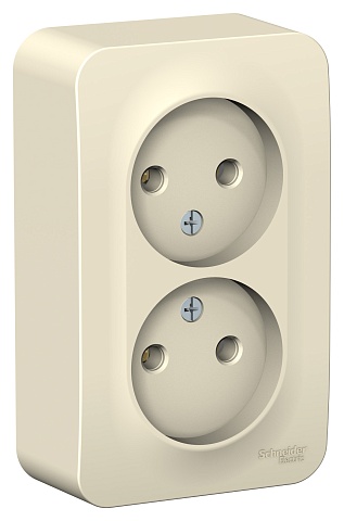 Systeme Electric Blanca наруж Молочная Розетка 2-ая б/з без шторок 16А, 250В, изолир. пластина