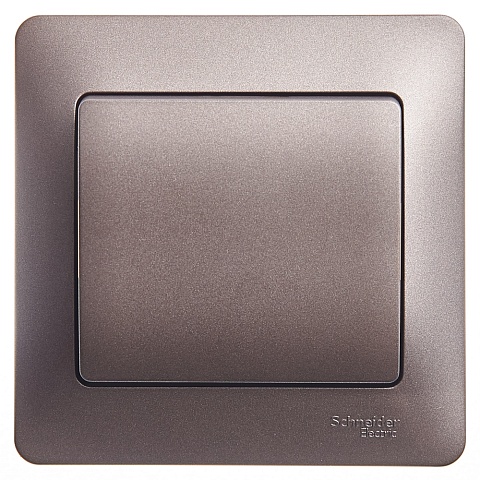 Systeme Electric Glossa Графит Выключатель 1-клавишный сх.1, 10AX (в сборе)