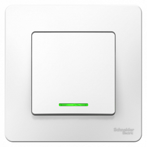 Systeme Electric Blanca внутр Бел Выключатель 1-клавишный с подсветкой, 6А, 250B