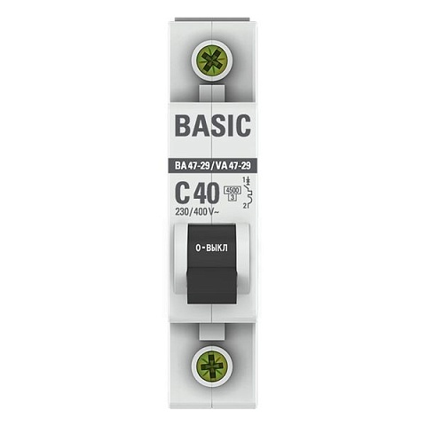 EKF Basic ВА 47-29 Автоматический выключатель  (С) 1P  40А 4,5кА