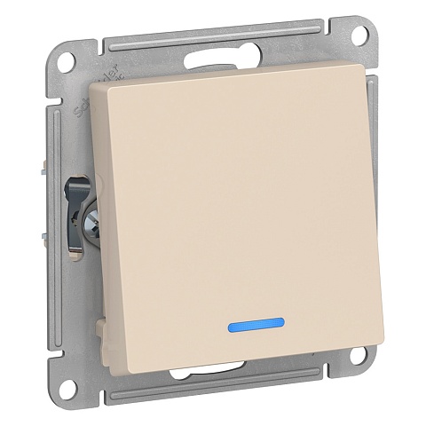 Systeme Electric AtlasDesign Беж Переключатель 1-клавишный с подсветкой, сх.6а, 10АХ, механизм