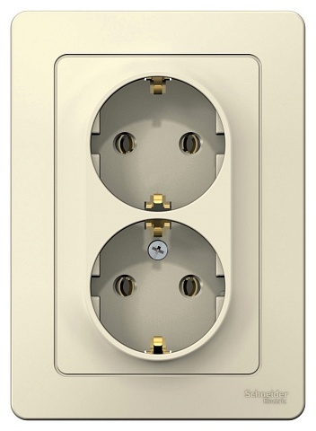 Systeme Electric Blanca внутр Молочная Розетка 2-ая с/з без шторок, 16А, 250В