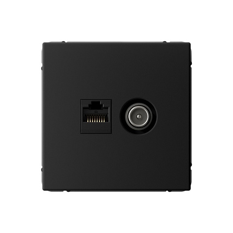 Systeme Electric ArtGallery Карбон Розетка двойная ТВ + компьютерная RJ45, кат. 5Е