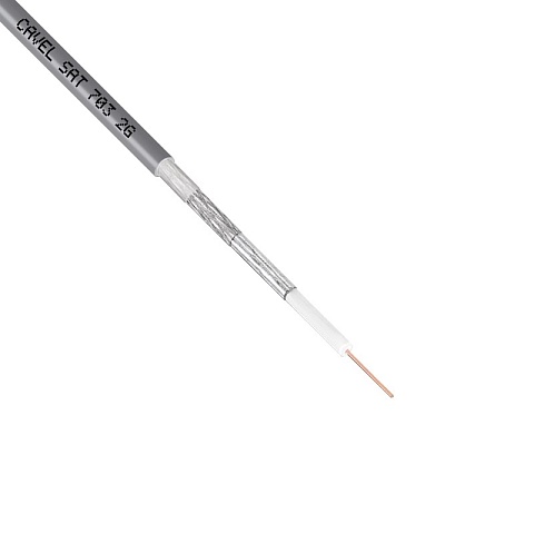 CAVEL Кабель коаксиальный SAT 703 B, Cu/Al/CuSn, 75%, 75 Ом, бухта 100 м, черный