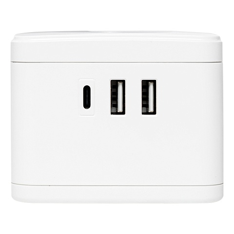 EKF PROxima Удлинитель "Куб" 2 гнезда 2USB 2,4А+Type C + Ночник 1,3 метра 1мм2