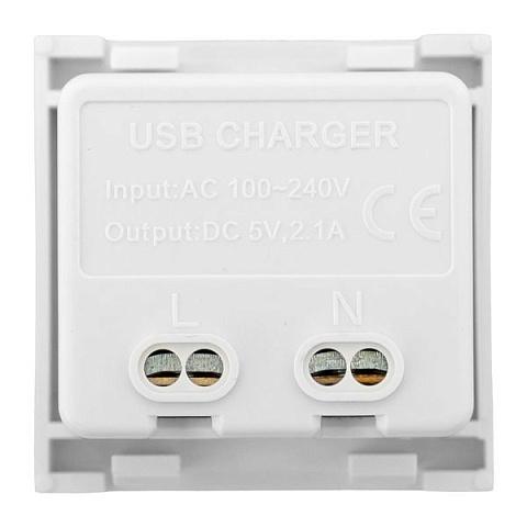EKF Розетка USB A+C, 2.1А, 2 гнезда, без индикатора, белая