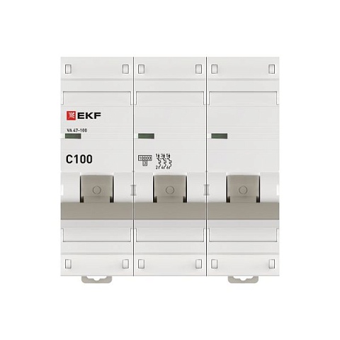 EKF PROxima  ВА 47-100 Автоматический выключатель  (С) 3P 100А 10kA