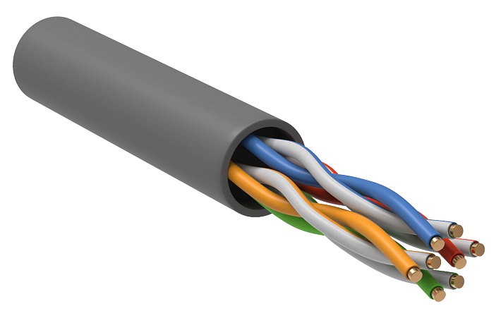 IEK GENERICA Витая пара U/UTP 5E 24AWG 4PR PVC 1м серый 305м РФ