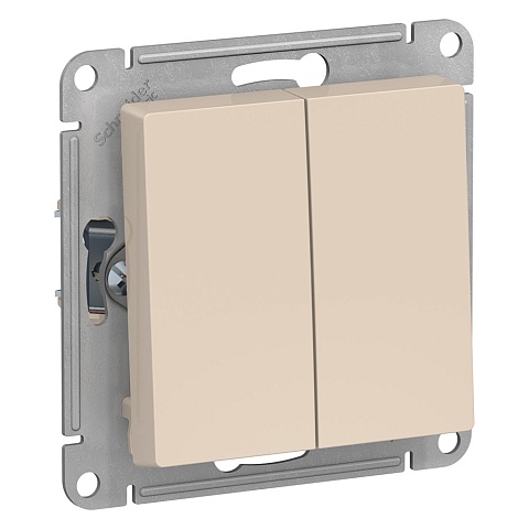 Systeme Electric AtlasDesign Беж Переключатель 2-клавишный сх.6, 10АХ, механизм