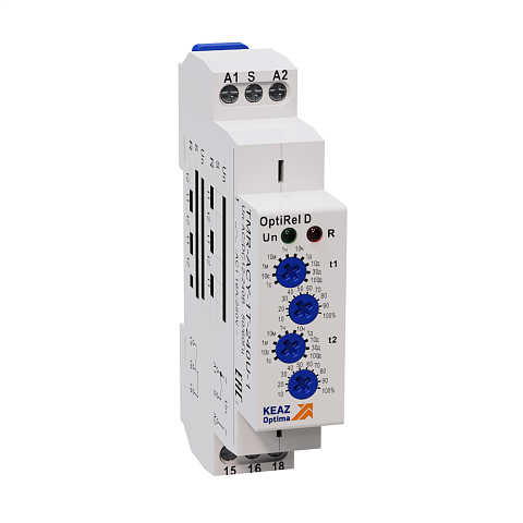 КЭАЗ Реле времени OptiRel D TMR-ACY-1T-240U-1 циклическое 16А 1СО 12-230АС/DC