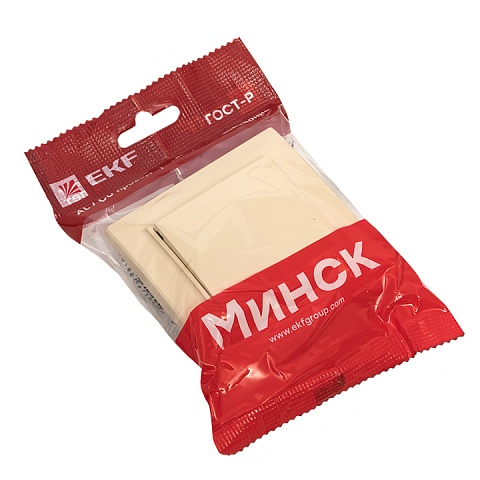 EKF Basic Минск Бежевый Выключатель 1-кл, 10А, СП
