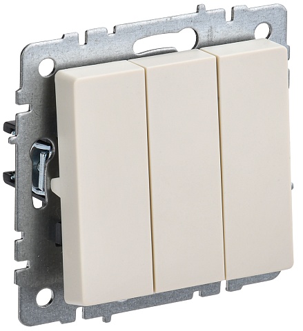 IEK BRITE BASE Бежевый Выключ. 3-к 10А ВС10-3-0-БрКр