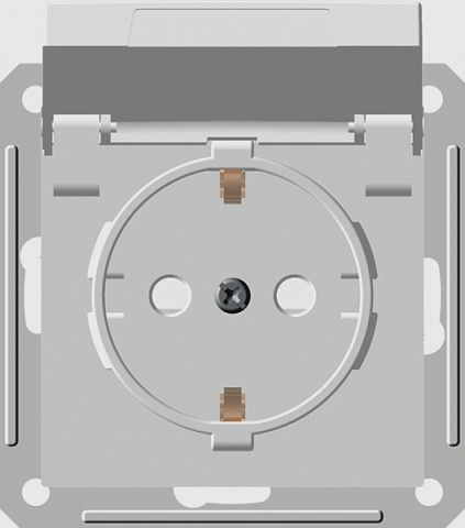 Systeme Electric Wessen 59 Aqua Бел Розетка с/з с крышкой с защитными шторками IP44