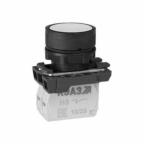 КЭАЗ Кнопка КМЕ4102м-белый-0но+2нз-цилиндр-IP40