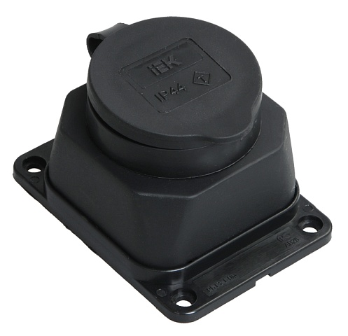 IEK OMEGA РБ13-1-0м Розетка одноместная с защитной крышкой IP44