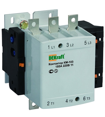 Dekraft Контактор 225А 220В АС3 1НО+1НЗ КМ-103