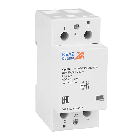 КЭАЗ Контактор модульный OptiDin MK-100-6320-230AC (L)