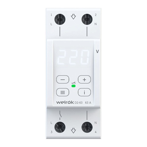 Welrok D2-63 Реле напряжения 63 А (max 80 A) 13 900 ВА