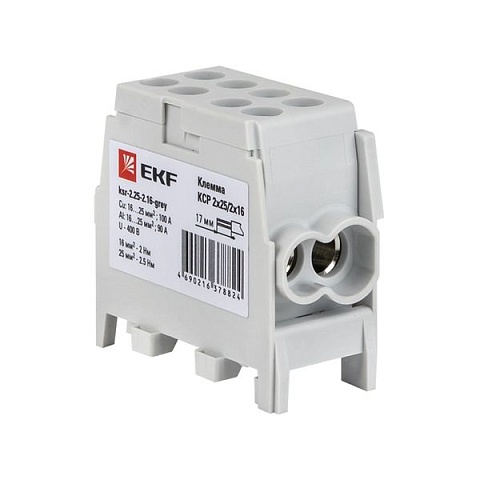 EKF PROxima Клемма распределительная КСР с двойным винтом 2x25/2x16 серая