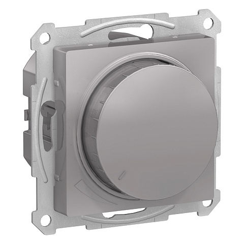 Systeme Electric AtlasDesign Алюминий Светорегулятор (диммер) повор-нажим, LED, RC, 400Вт, мех.