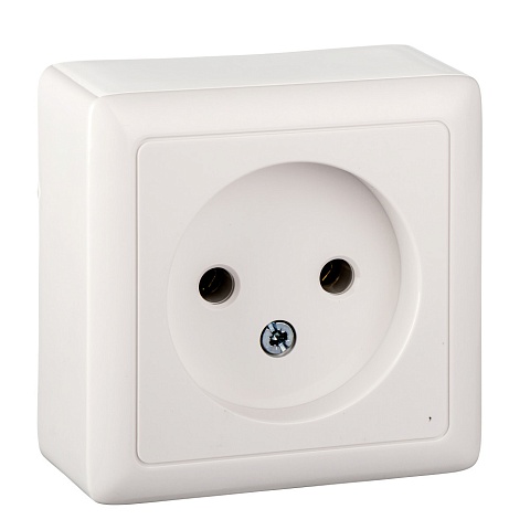 Systeme Electric ХИТ наруж Бел Розетка б/з без шторок, с изолирующей пластиной, 16А