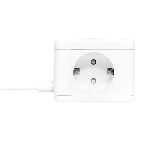 EKF PROxima Удлинитель "Куб" 2 гнезда 2USB 2,4А+Type C + Ночник 1,3 метра 1мм2