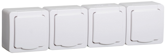 IEK GERMES PLUS РСб24-3-ГПБб роз 4м с з/к о/у IP54 (белый)
