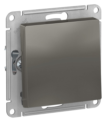 Systeme Electric AtlasDesign Сталь Выключатель 1-клавишный 2-полюсный, 10А, механизм