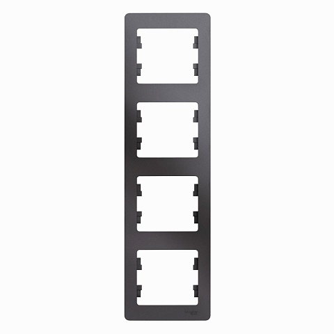 Systeme Electric Glossa Графит Рамка 4-ая, вертикальная