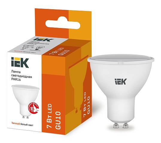 IEK Лампа светодиодная ECO PAR16 софит 7Вт 230В 3000К GU10