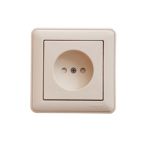Systeme Electric Wessen 59 Беж Розетка б/з (в сборе, с рамкой)