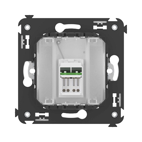 DKC Компьютерная розетка RJ-45 в стену, кат.6А одинарная, "Avanti", "Белое облако"