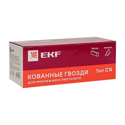 EKF Expert Кованные гвозди по бетону, металлу для монтажного пистолета (тип CN) Bullet Type диаметр 3 мм длина 19 мм, цинкование (1000 шт.)