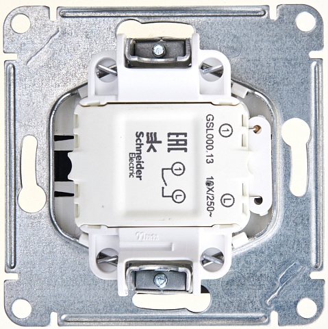Systeme Electric Glossa Антрацит Выключатель 1-клавишный с подсветкой сх.1а, 10AX