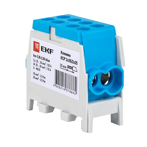 EKF PROxima Клемма распределительная КСР с двойным винтом 2x35/2x25 синяя