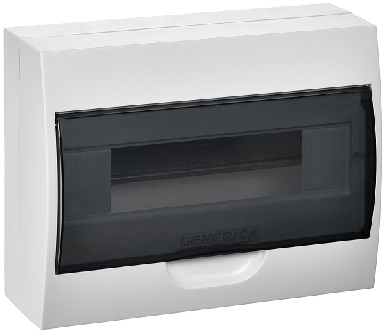 IEK GENERICA Корпус пластиковый ЩРН-П-12 черн. прозр. дверь IP41