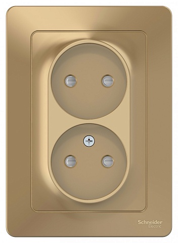 Systeme Electric Blanca внутр Титан Розетка 2-ая б/з со шторками, 16А, 250В
