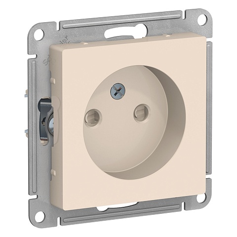 Systeme Electric AtlasDesign Беж Розетка б/з со шторками, 16А, механизм