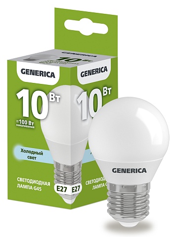 IEK GENERICA Лампа LED G45 шар 10Вт 230В 6500К E27