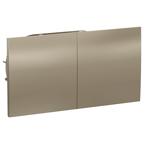 Systeme Electric AtlasDesign Шампань Розетка с/з двойная, со шторками, с крышкой, 16А, в сборе