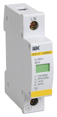 IEK KARAT Ограничитель имп. перенапр. ОПС1-D 1Р In=5kA Un=230B Im=10kA